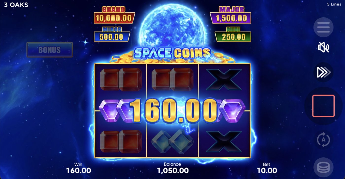 Space Coins: image of winning