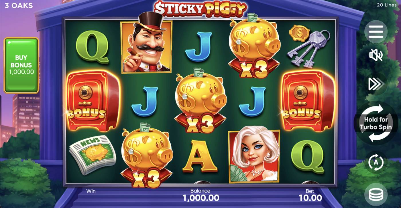 Sticky Piggy: image of main menu