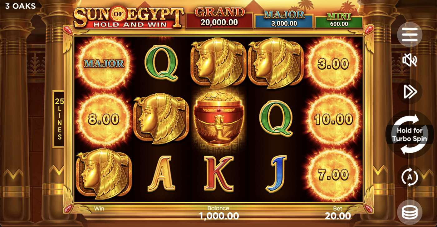 Sun of Egypt: image of main menu
