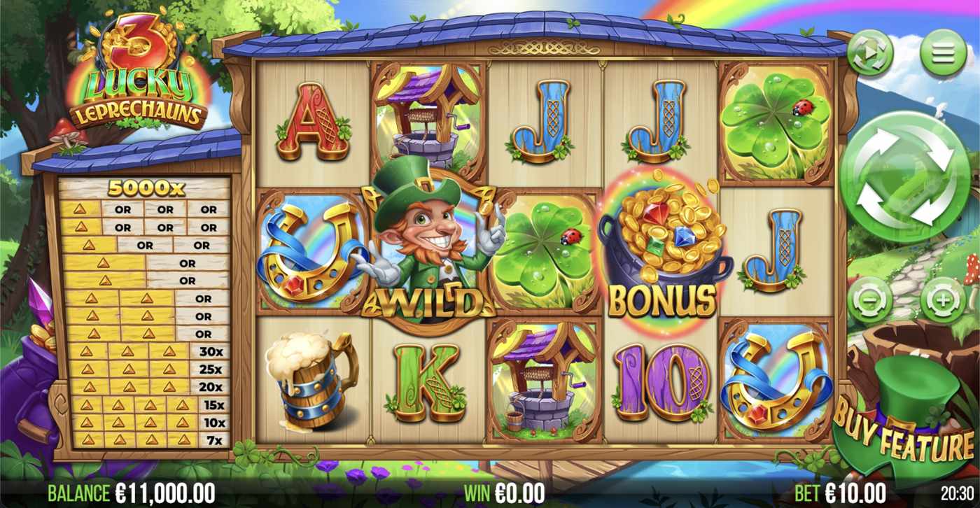 3 Lucky Leprechauns: image of main menu