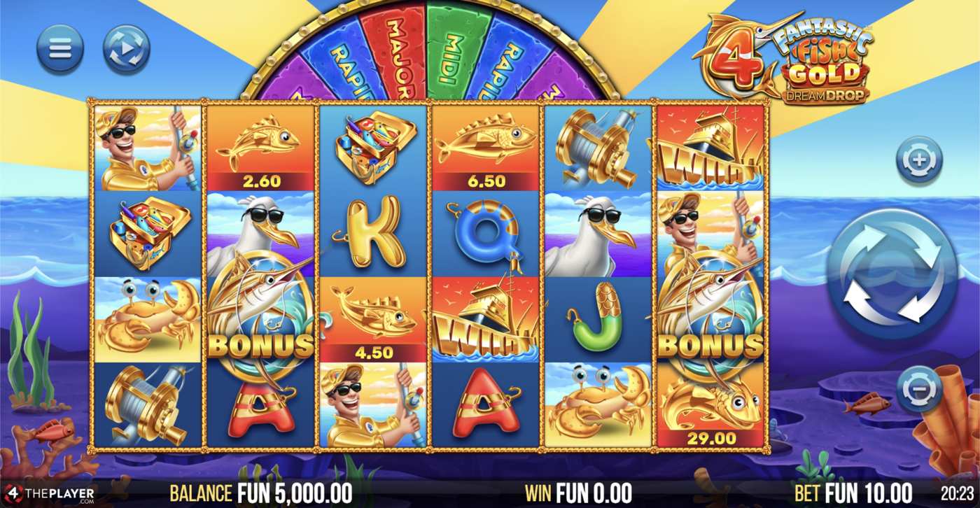 4 Fantastic Fish Gold Dream Drop: image of main menu