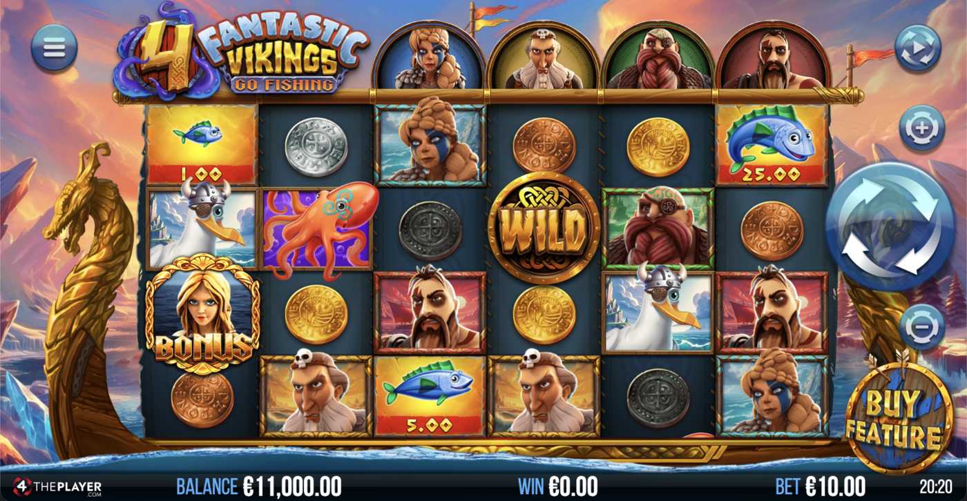 4 Fantastic Vikings Go Fishing: image of main menu