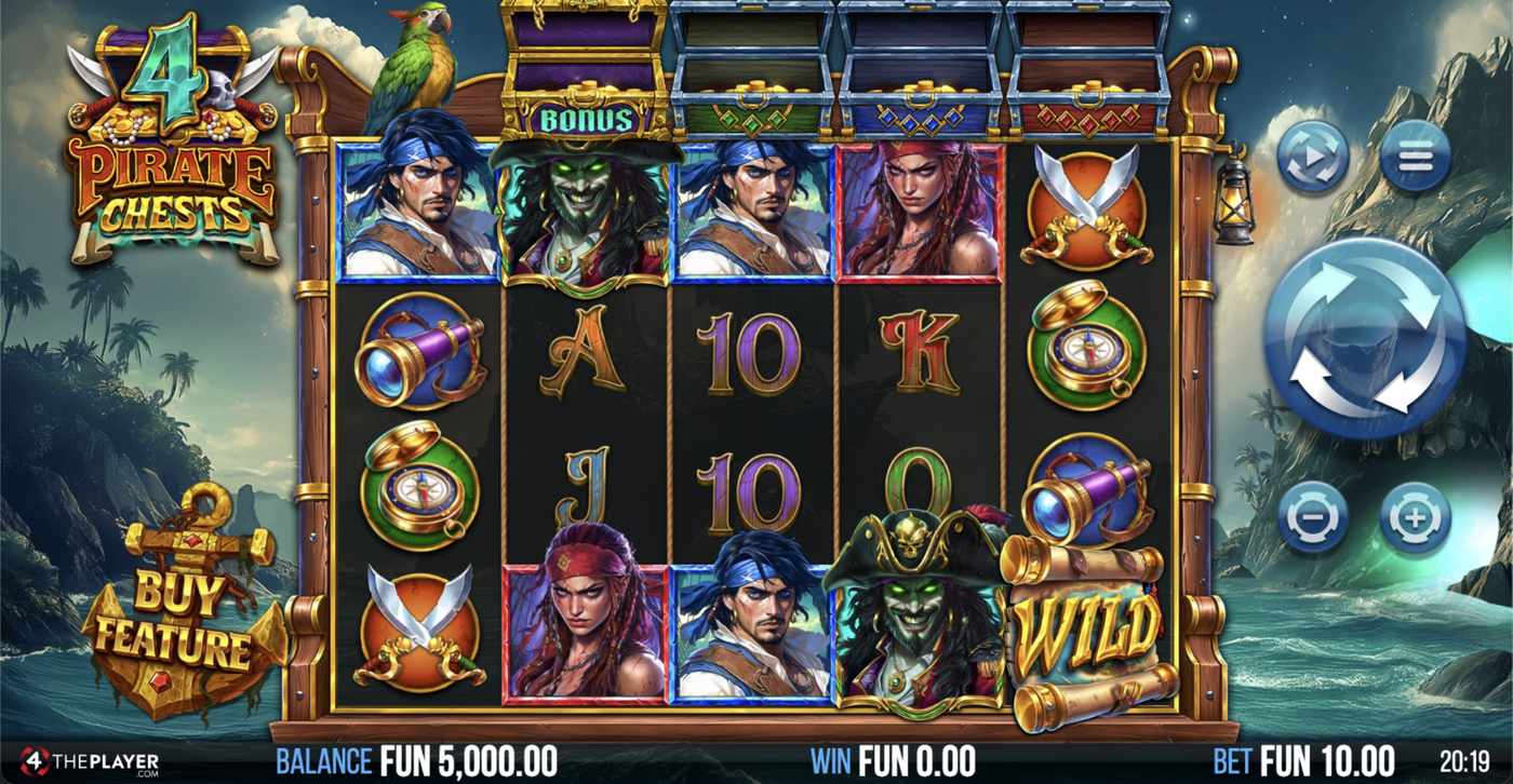 4 Pirate Chests: image of main menu