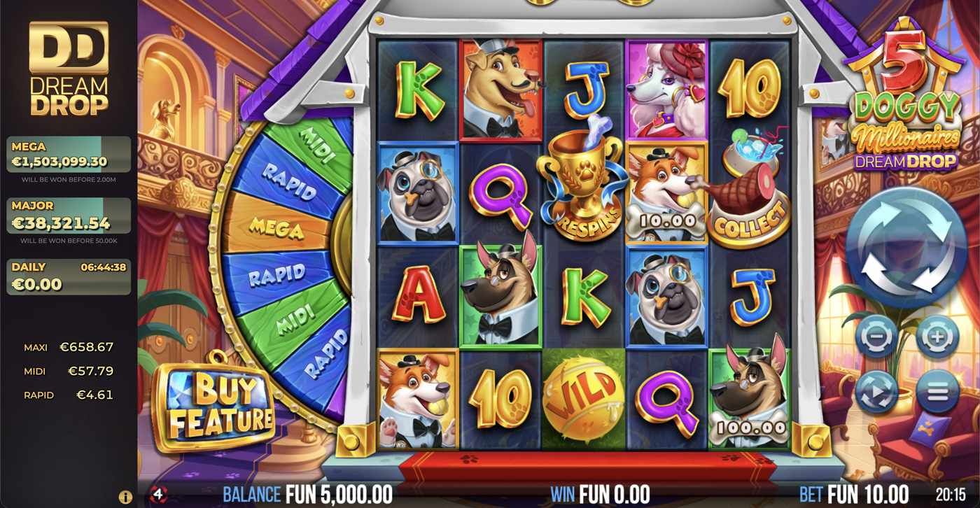 5 Doggy Millionaires Dream Drop: image of main menu