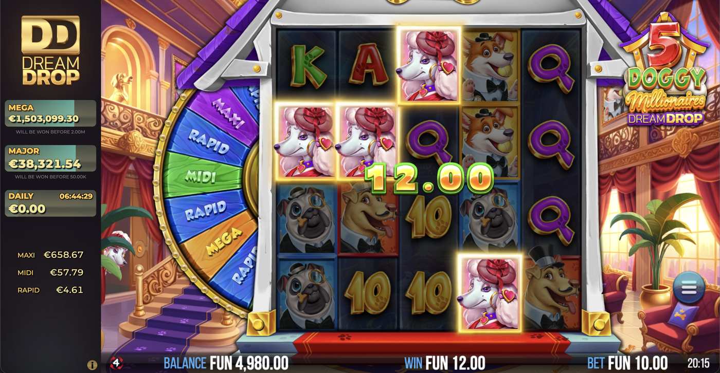 5 Doggy Millionaires Dream Drop: image of winning