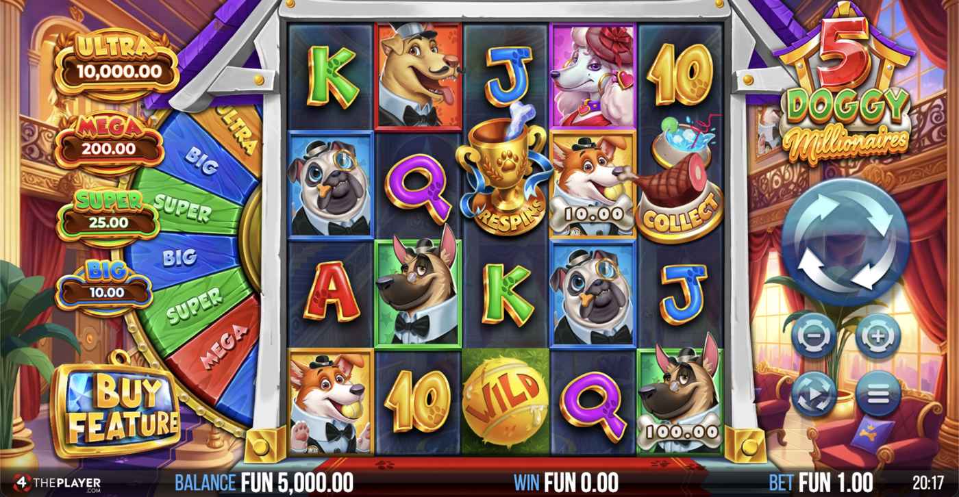 5 Doggy Millionaires: image of main menu