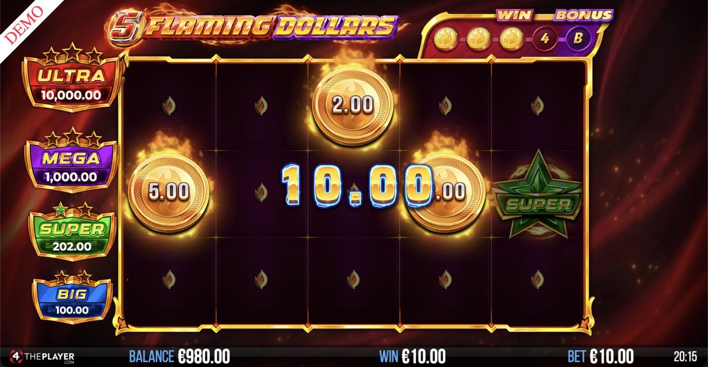 5 Flaming Dollars: image of winning