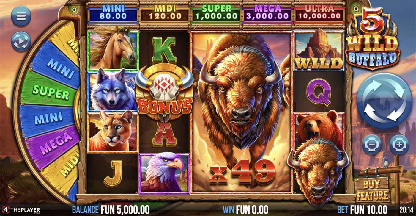 5 Wild Buffalo: image of main menu