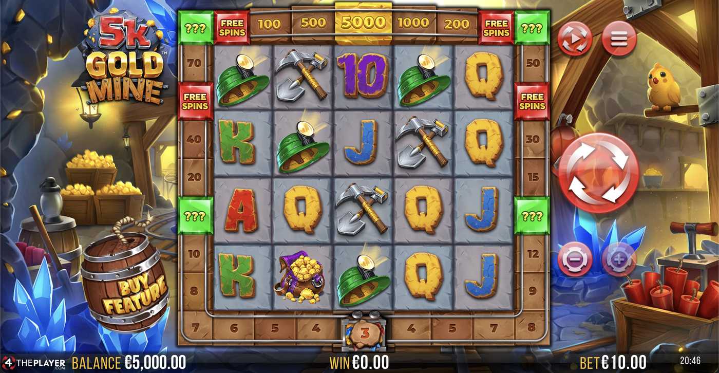 5k Gold Mine: image of main menu