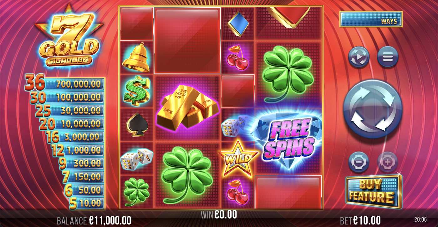 7 Gold Gigablox: image of main menu