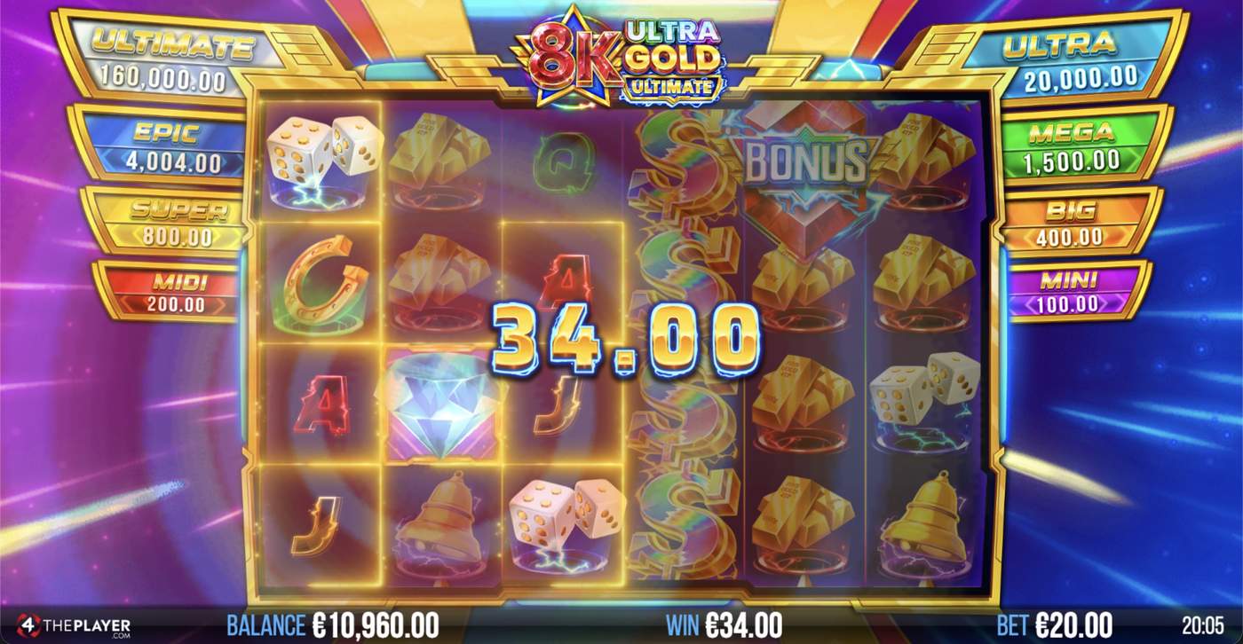 8k Ultra Gold Ultimate: image of winning