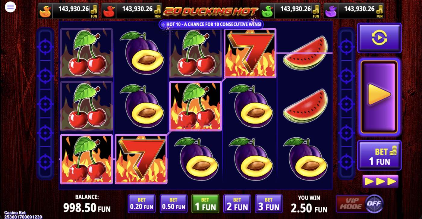 20 Ducking Hot: image of winning