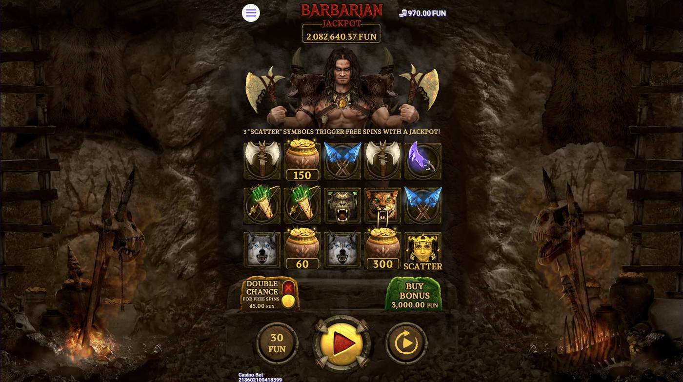 Barbarian: image of main menu