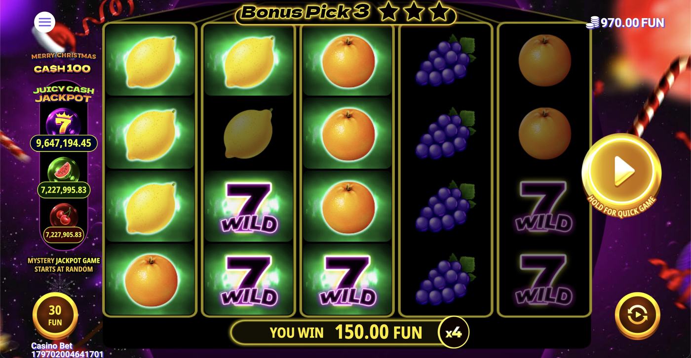 Cash 100 Christmas: image of winning