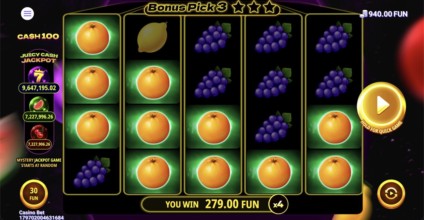 Cash 100: image of winning