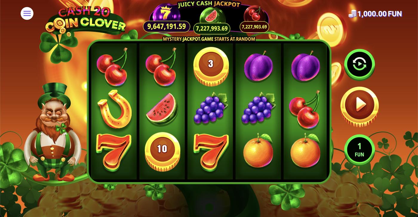 Cash 20 Coin Clover: image of main menu