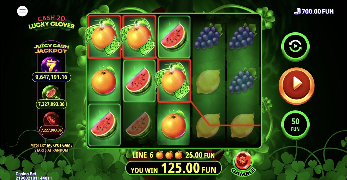 Cash 20 Lucky Clover: image of winning