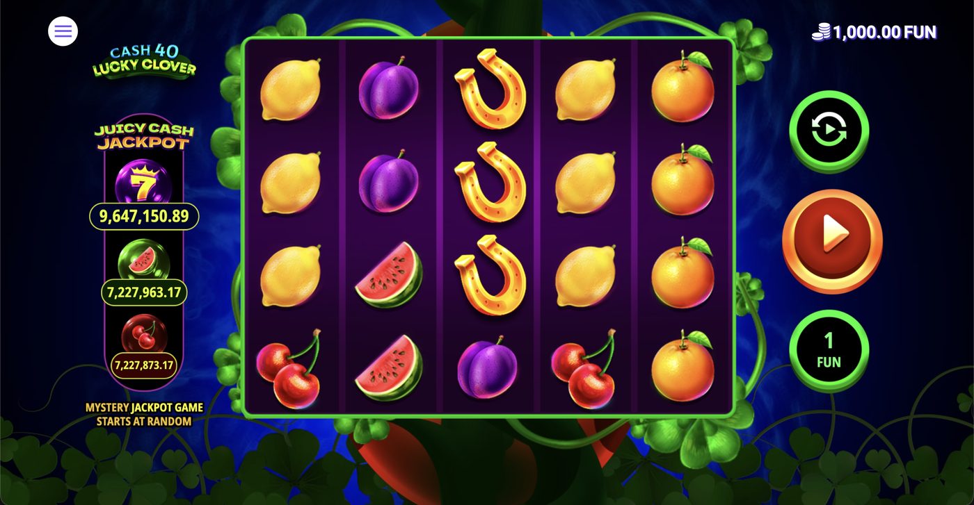 Cash 40 Lucky Clover: image of main menu