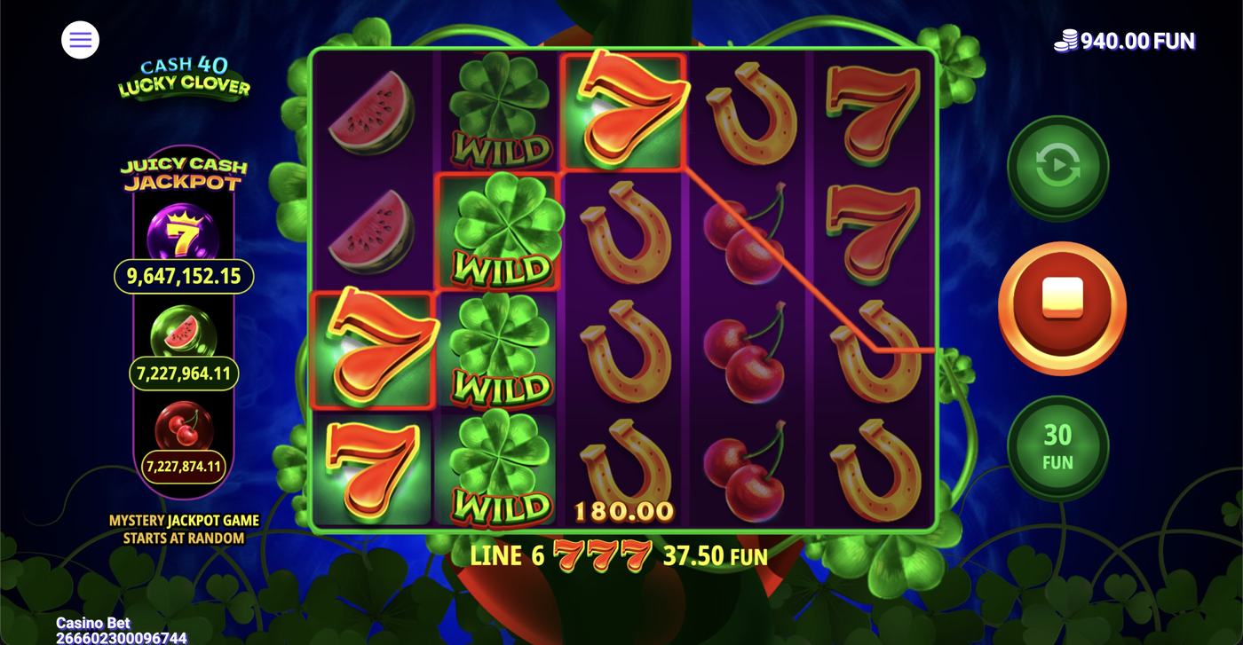 Cash 40 Lucky Clover: image of winning