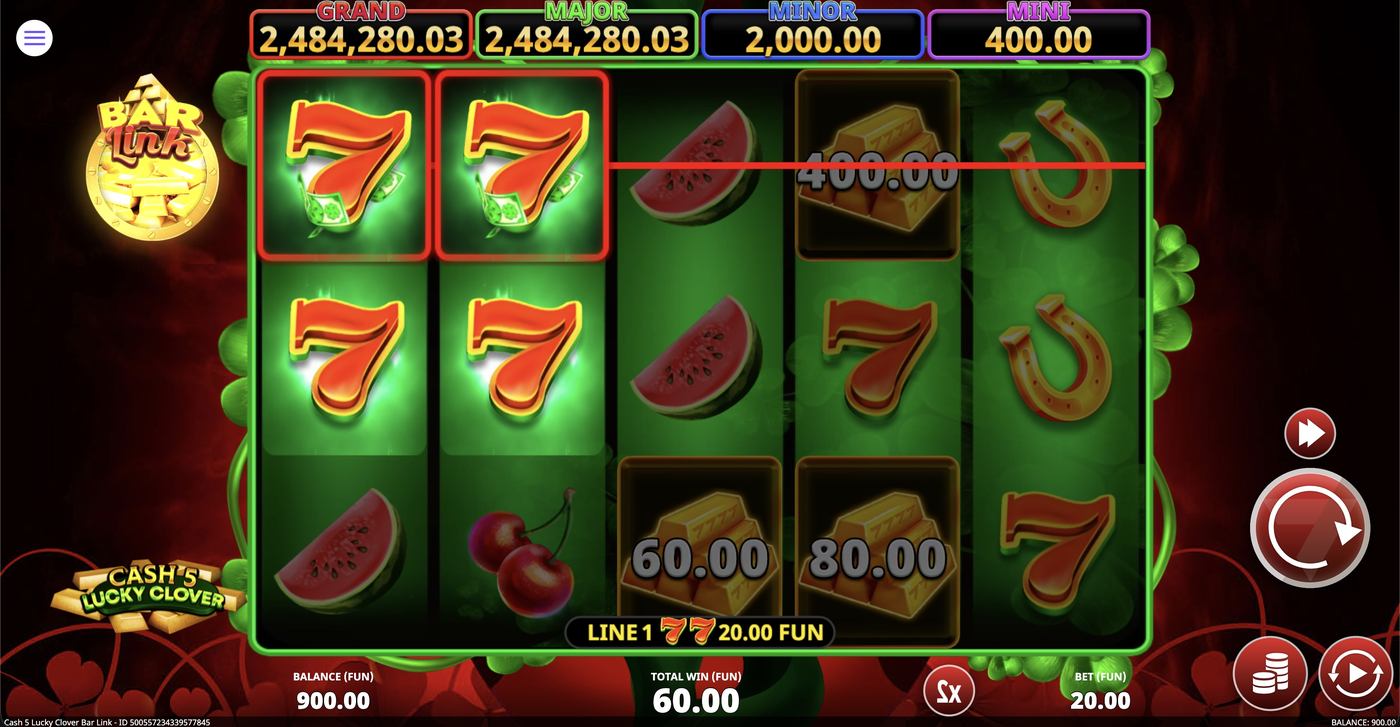 Cash 5 Lucky Clover Bar Link: image of winning