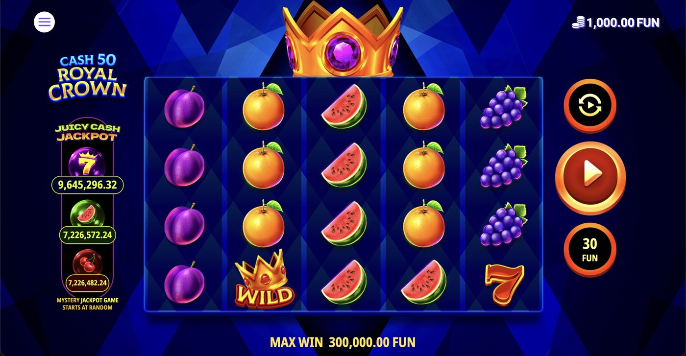 Cash 50 Royal Crown: image of main menu