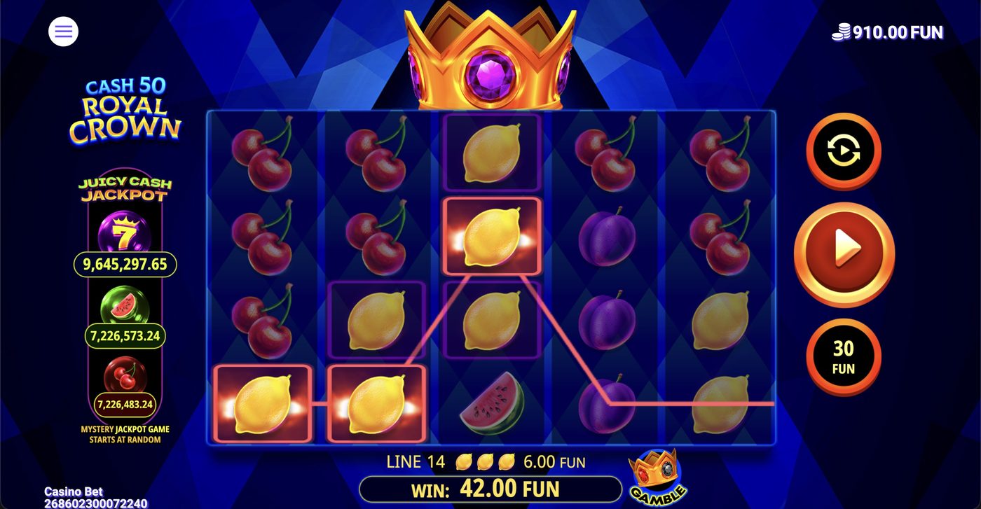 Cash 50 Royal Crown: image of winning