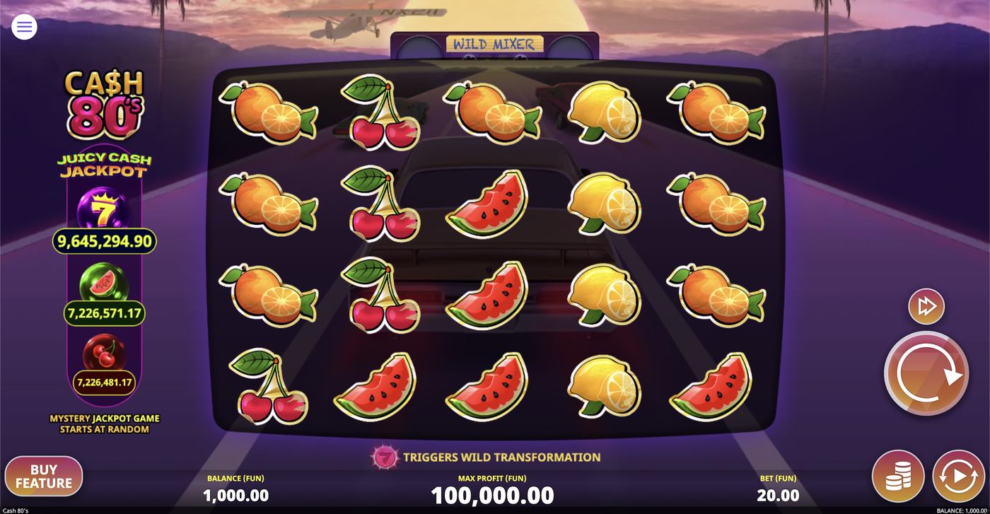 Cash 80's: image of main menu