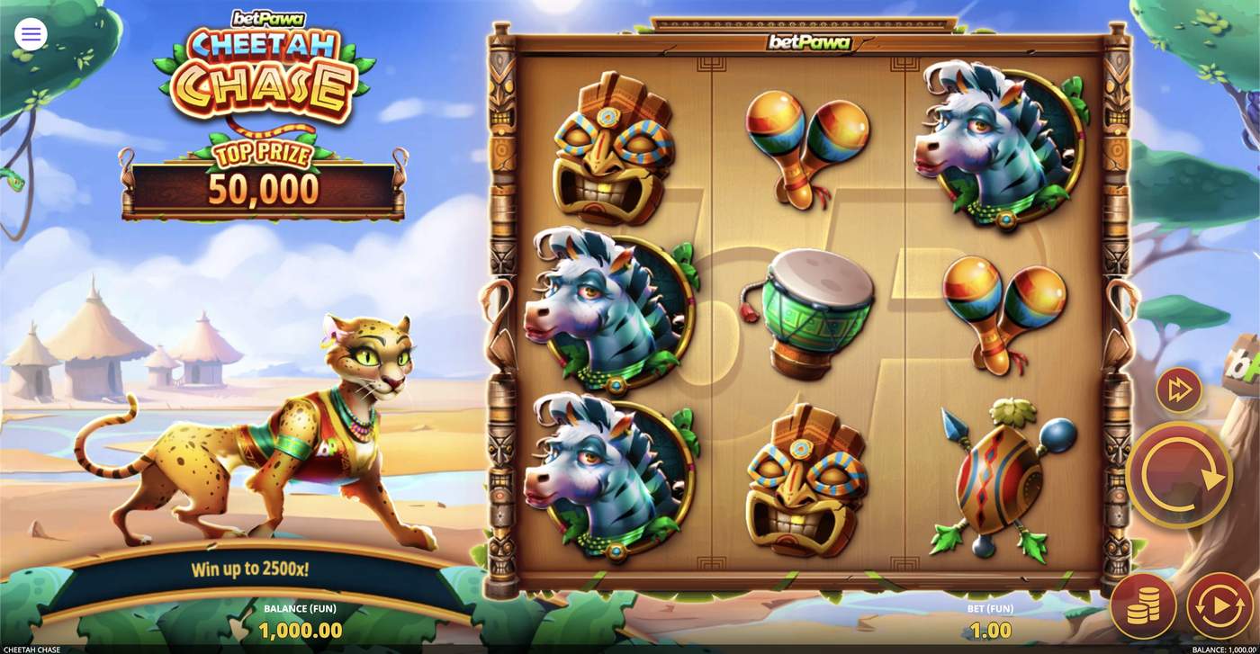 Cheetah Chase BetPawa: image of main menu