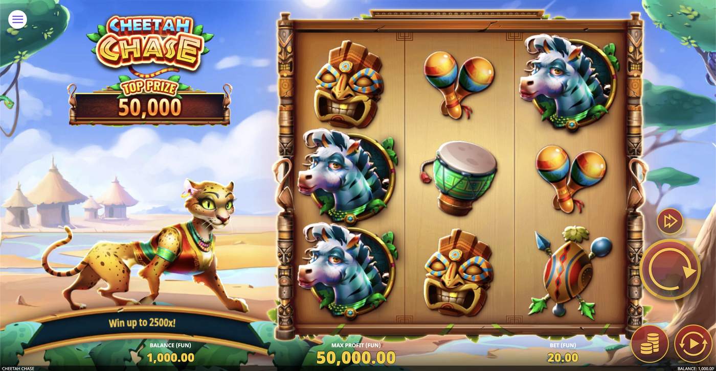 Cheetah Chase: image of main menu
