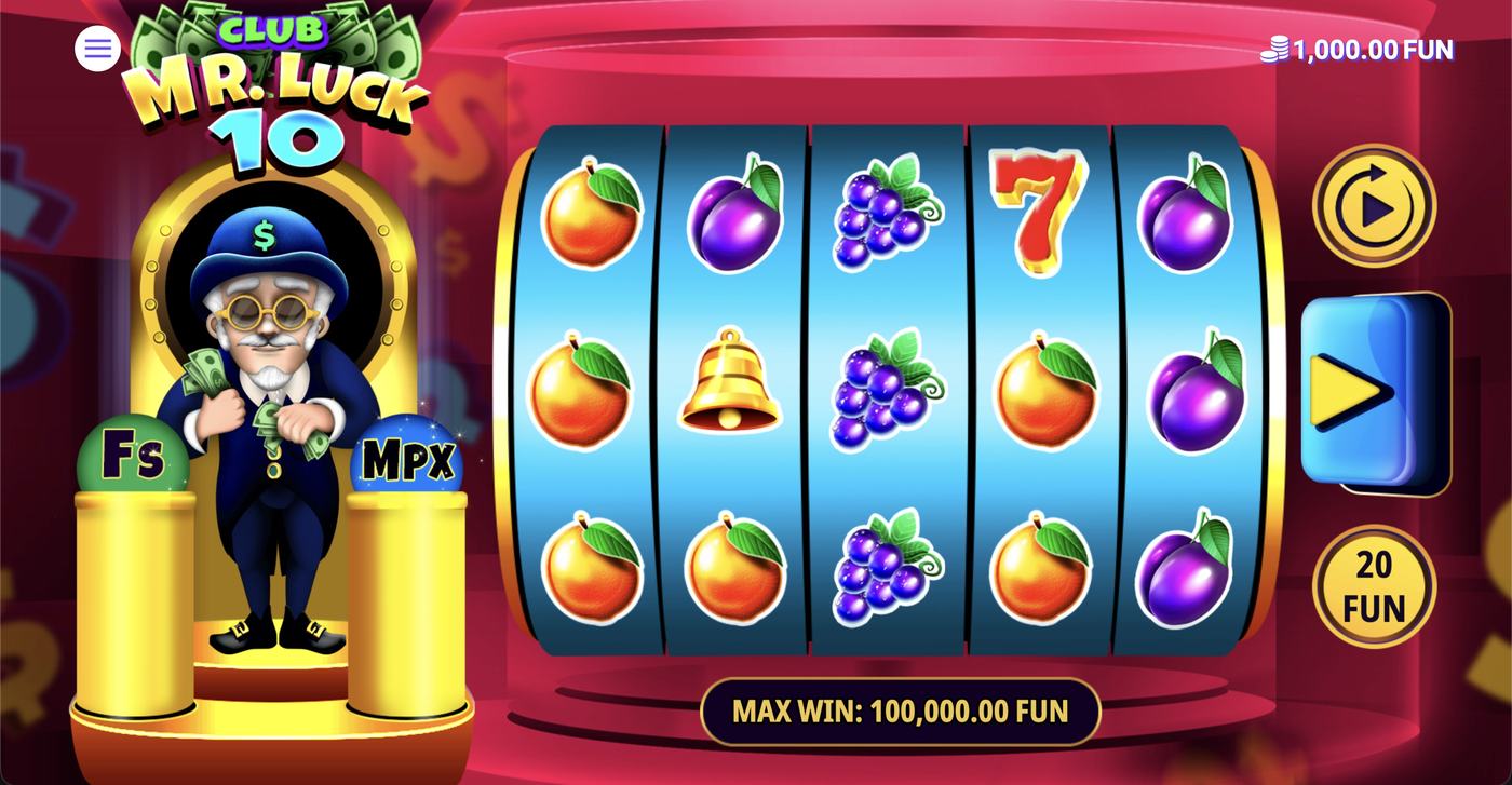 Club Mr. Luck 10: image of main menu