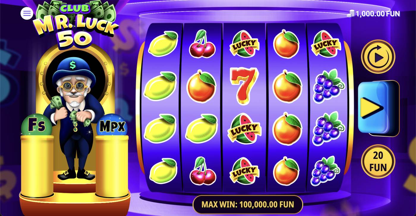Club Mr. Luck 50: image of main menu