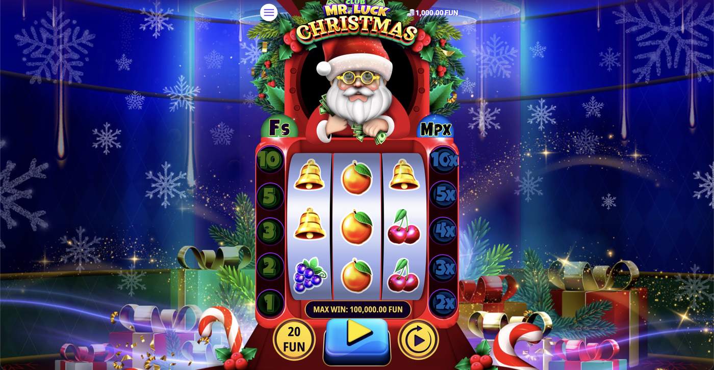 Club Mr. Luck Christmas: image of main menu