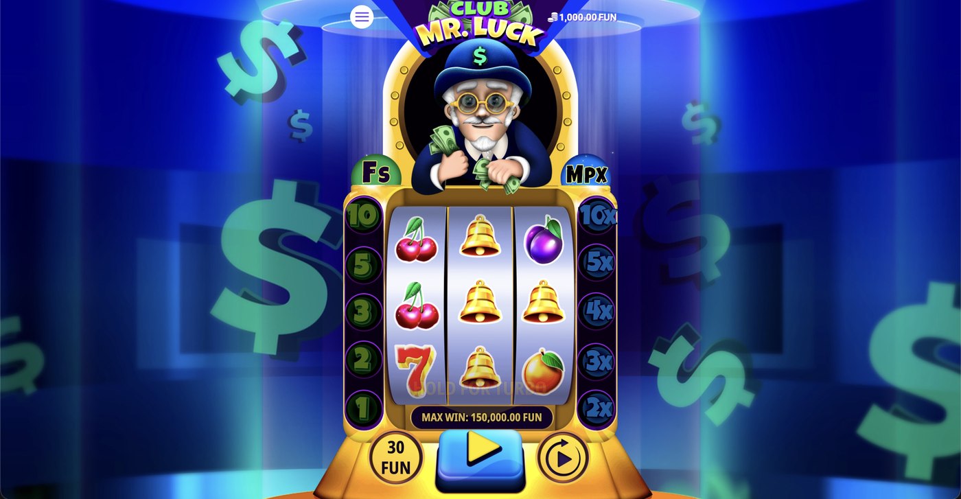 Club Mr. Luck: image of main menu