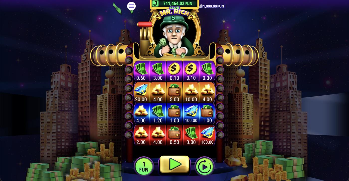 Club Mr. Rich: image of main menu
