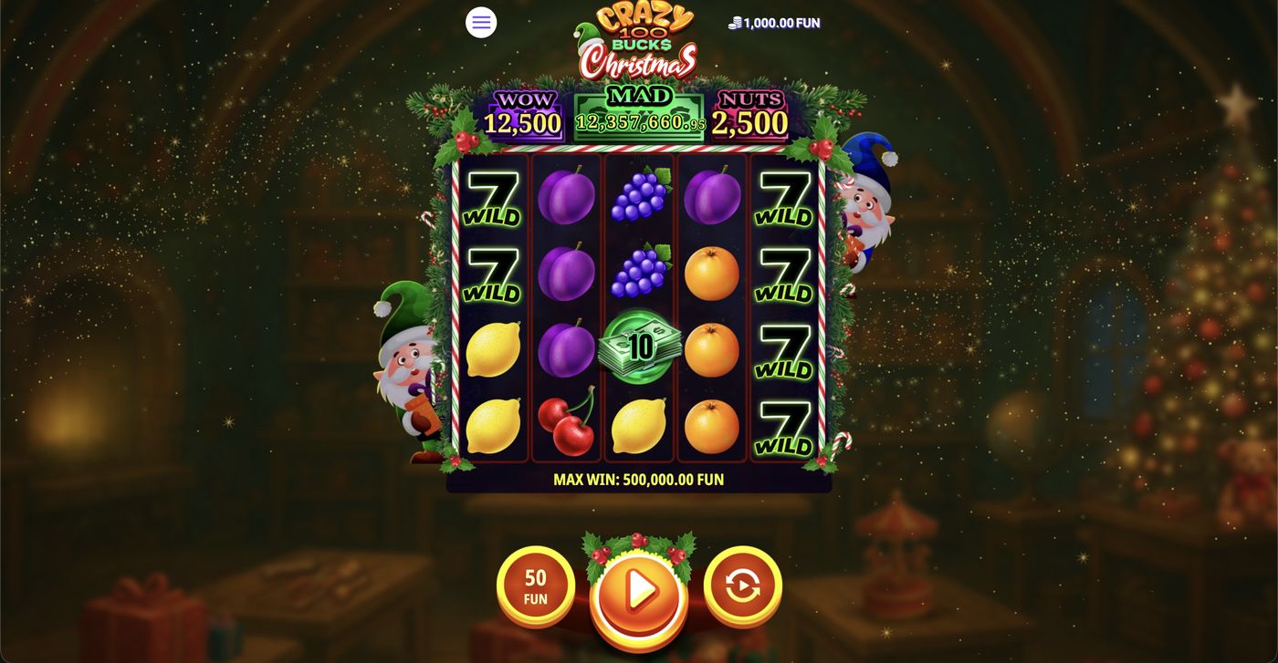 Crazy 100 Bucks Christmas: image of main menu
