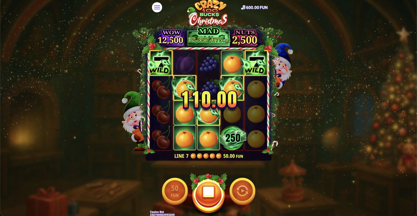 Crazy 100 Bucks Christmas: image of winning