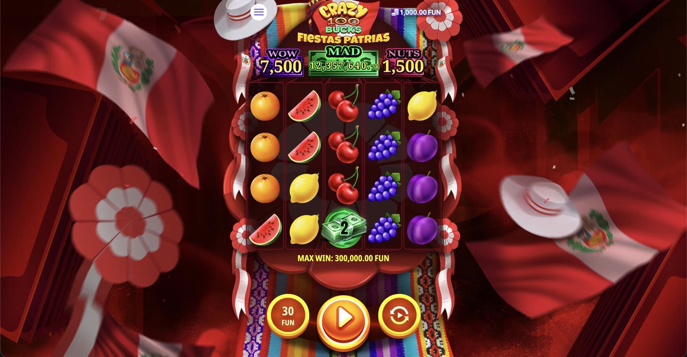 Crazy 100 Bucks Fiestas Patrias: image of main menu
