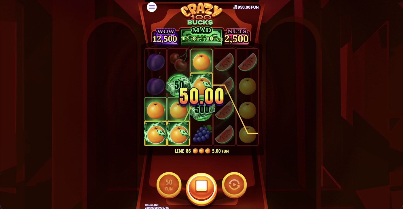 Crazy 100 Bucks: image of winning