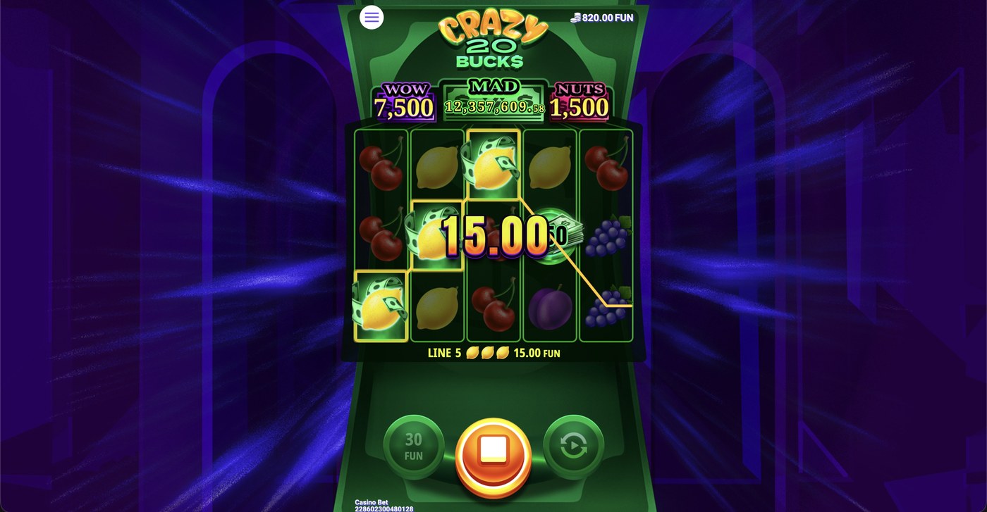 Crazy 20 Bucks: image of winning