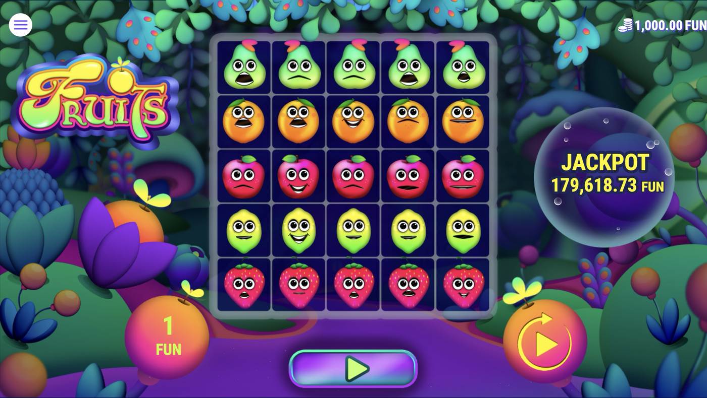 Fruits (7777gaming): image of main menu