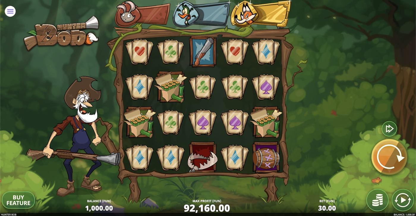 Hunter Bob: image of main menu