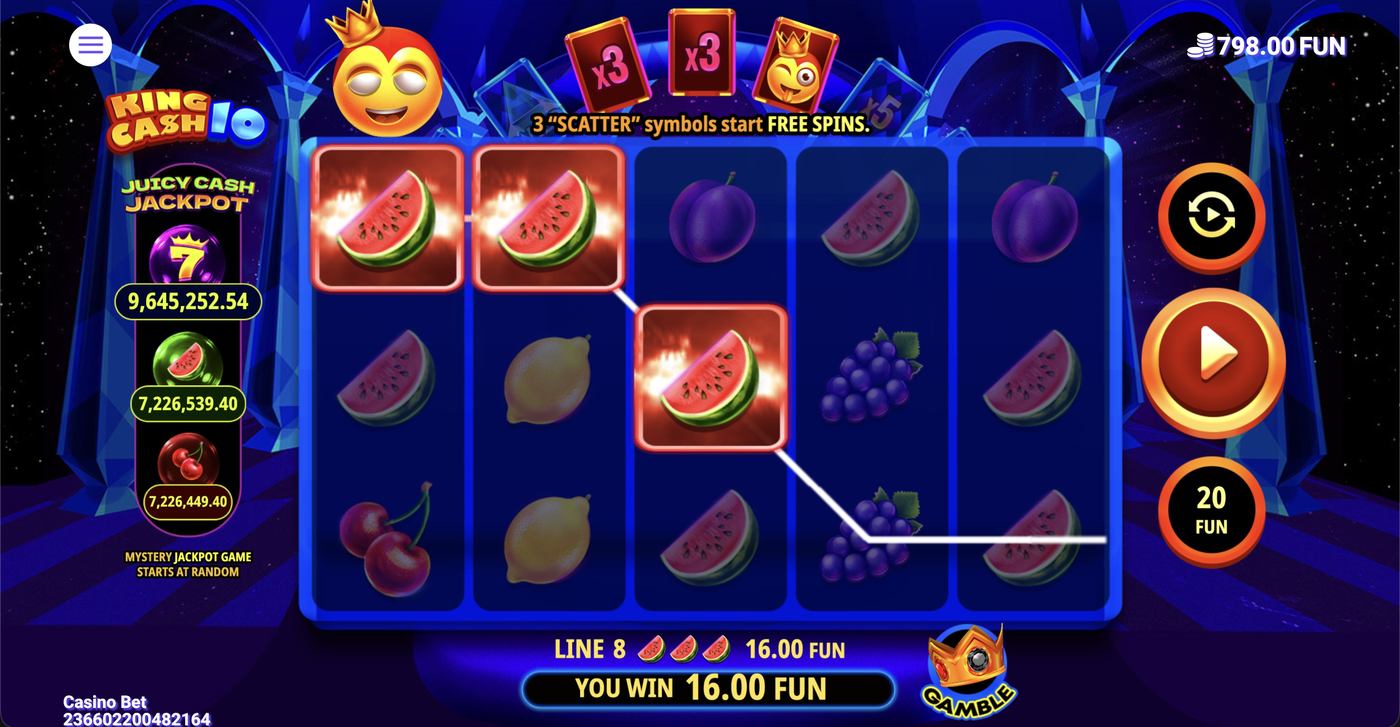 King Cash 10: image of winning