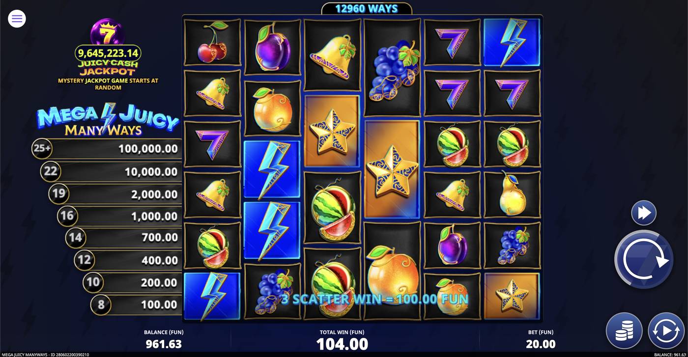 Mega Juicy Manyways: image of winning