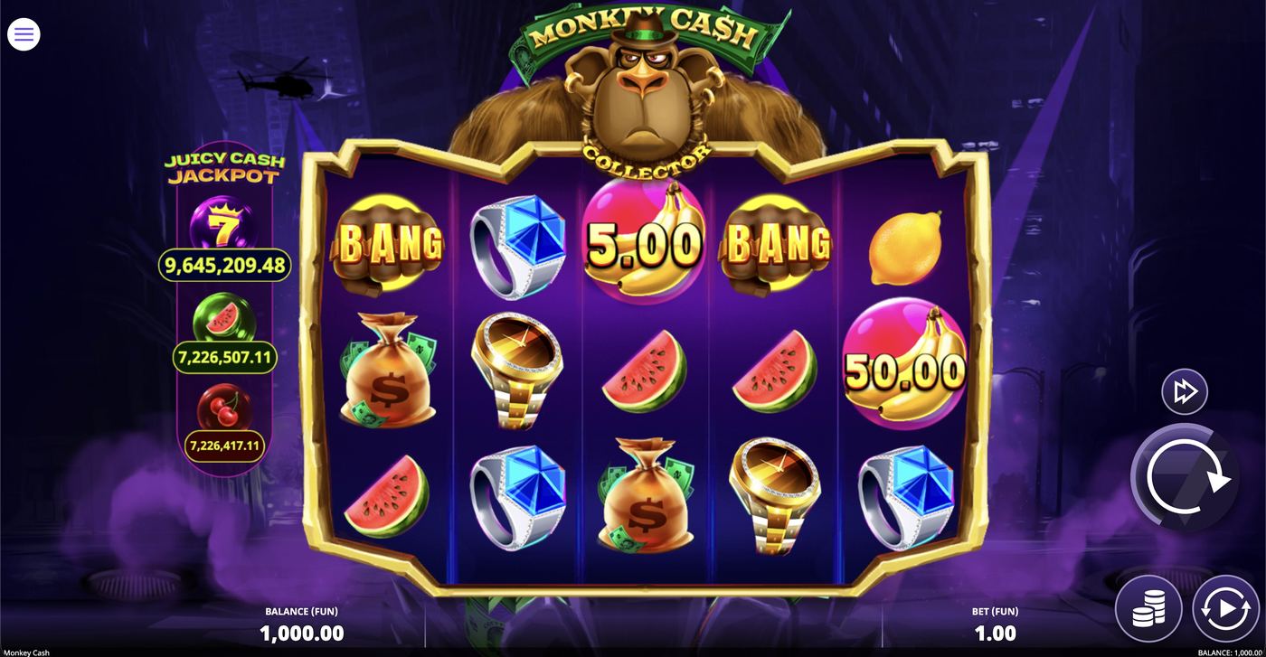 Monkey Cash: image of main menu
