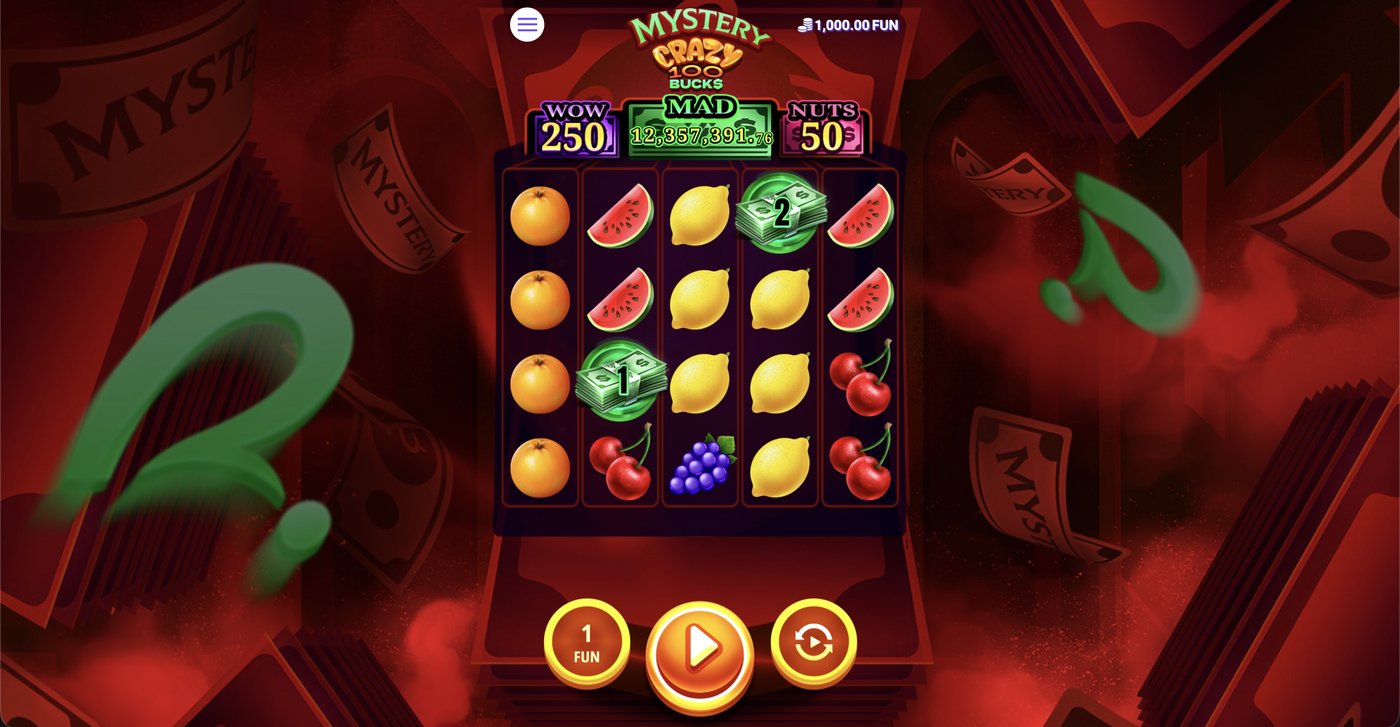 Mystery Crazy 100 Bucks: image of main menu
