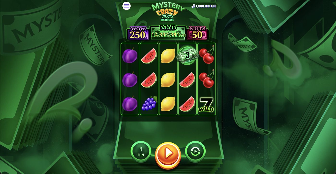 Mystery Crazy 20 Bucks: image of main menu