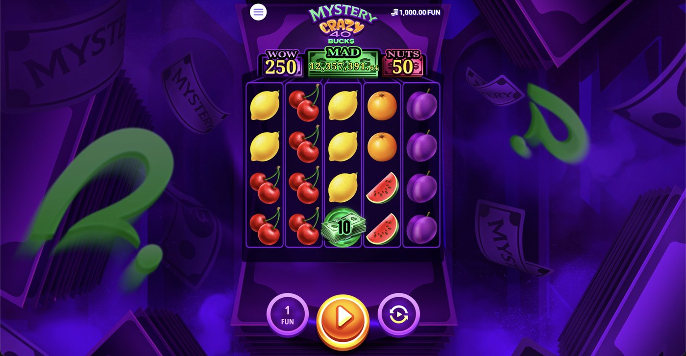Mystery Crazy 40 Bucks: image of main menu