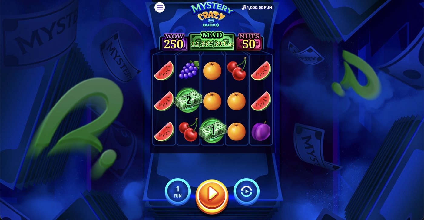Mystery Crazy 5 Bucks: image of main menu