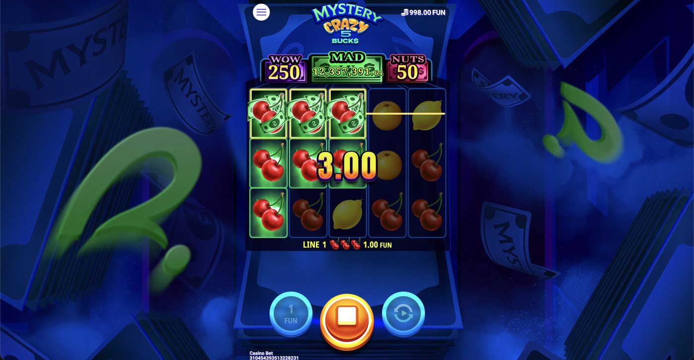 Mystery Crazy 5 Bucks: image of winning