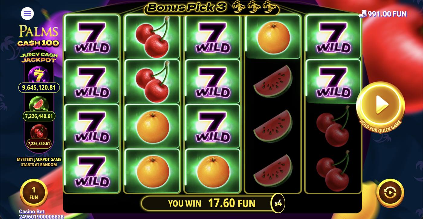 Palms Cash 100: image of winning